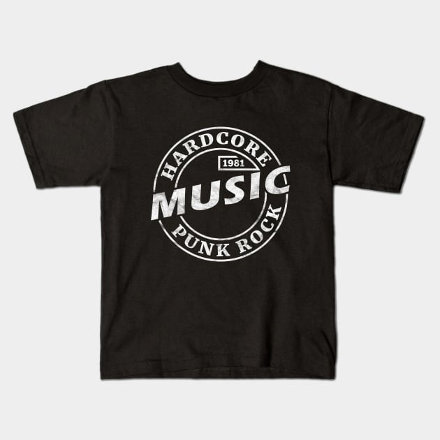 Hardcore Punk Rock Music Kids T-Shirt by shirtonaut